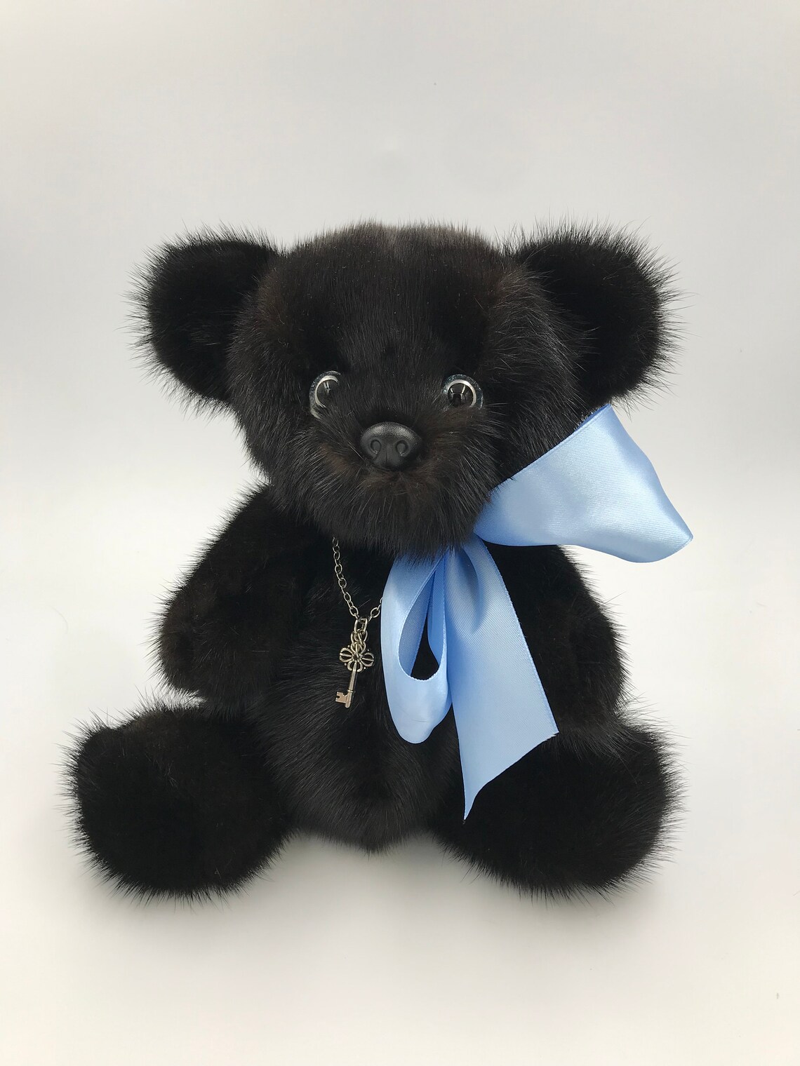 Bear toy made of natural mink fur teddy bear black bear Etsy
