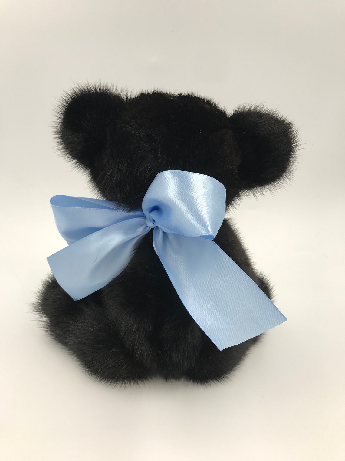 Bear toy made of natural mink fur teddy bear black bear Etsy