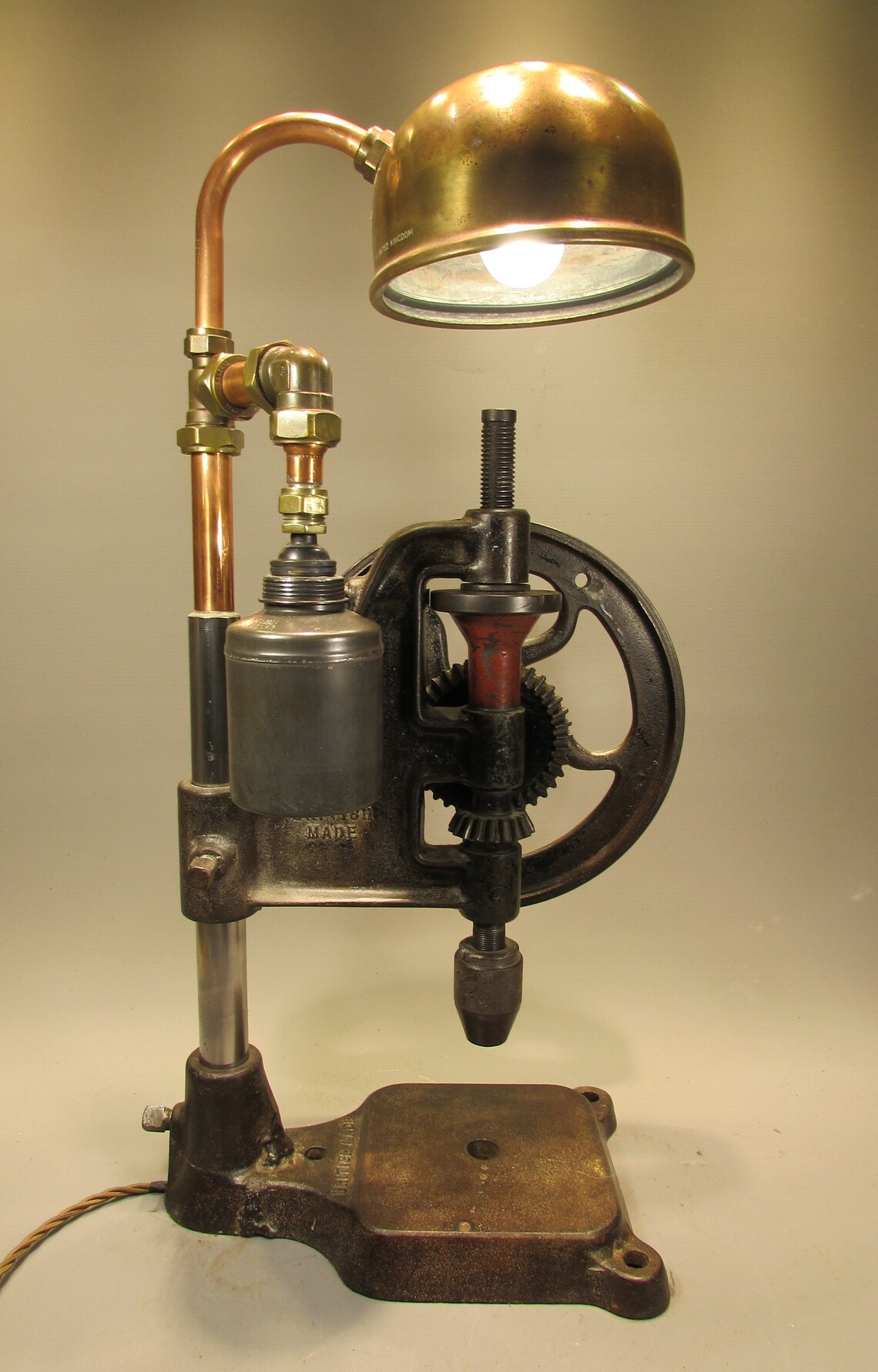 Vintage pillar drill lamp Etsy