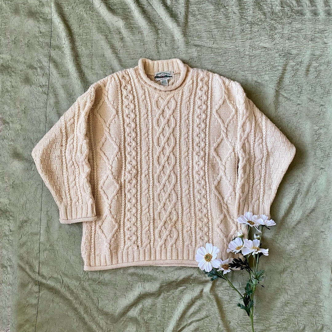 The Rory Gilmore Oversized Wool Cable Knit Cream Sweater Etsy