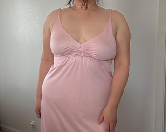 90s vintage slip dress / pink maxi lingerie dress / womens maxi dress / vintage maxi dress / vintage slip / vintage lingerie