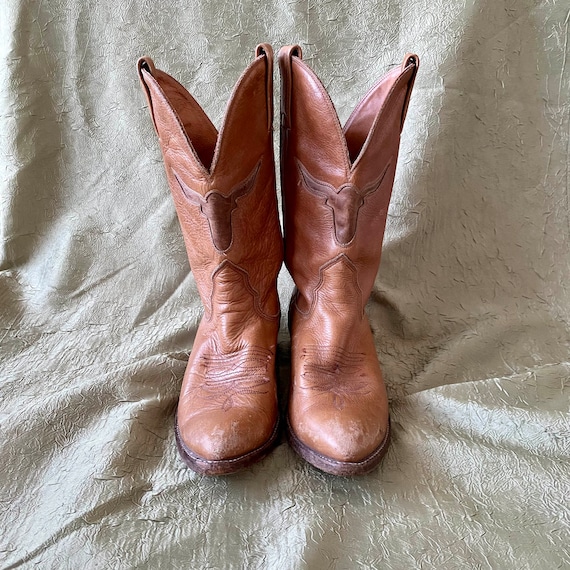 Bottes Cowboy Femme Studio Paolo - Cuir Marron, Taille US 6.5, Style Western