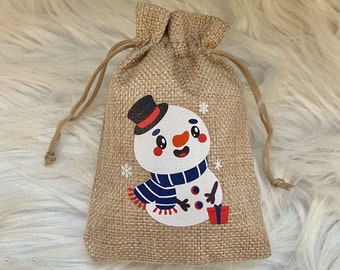 bolsa de la bolsa del muñeco de nieve de la Navidad | Ideal para regalo de Navidad | Regalo de fin de año | regalo de la fiesta de navidad