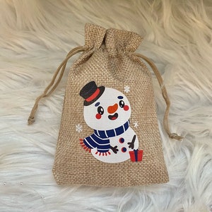 Marsupio pupazzo di neve per Natale | Ideale per il regalo di Natale | Regalo di fine anno | Regalo della sera di Natale | Borsa natalizia | Custodia