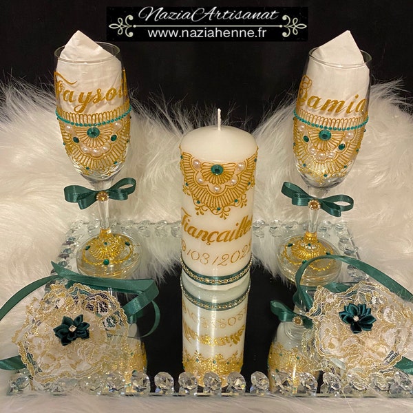 Bougies mariage henna,orientale, cadeau mariage, artisanales,décorative, idée cadeau, bougies personnalisé, coffret personnalisée,gift