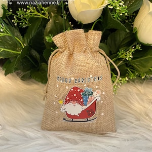 Custodia personalizzata, custodia con logo, borsa con coulisse, borsa per bomboniere per feste di Natale, borse regalo di Babbo Natale, custodia regalo