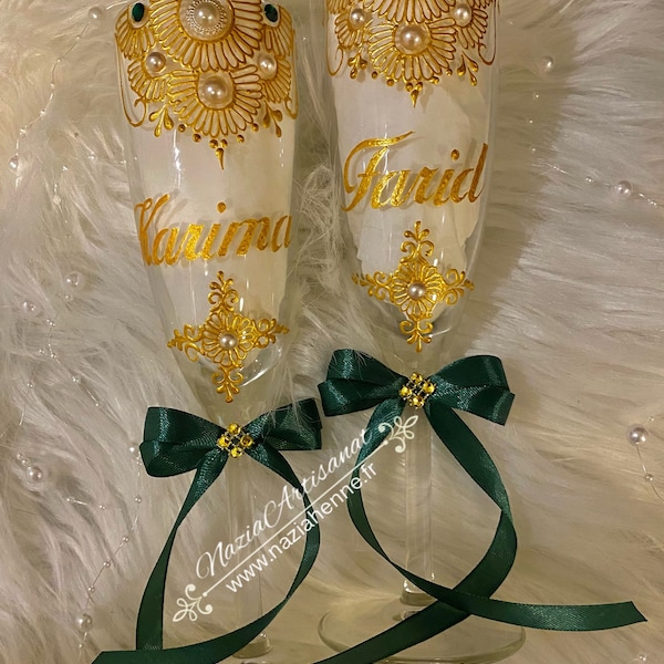 Flûtes à champagne, verre à champagne de mariage, cadeau pour mariage set de 2