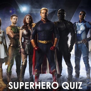 Superhero Quiz - Virtual Powerpoint Quiz for Zoom & Paper Pack Quiz Download - Trivia - INSTANT DOWNLOAD - 40 Questions