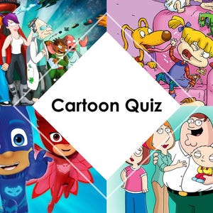 Cartoon Quiz - Virtual Powerpoint Quiz for Zoom & Paper Pack Quiz Download - Trivia - INSTANT DOWNLOAD - 60 Questions