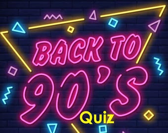 90&#39;s Quiz - Virtual Powerpoint Quiz for Zoom & Paper Pack Quiz Download - Trivia - INSTANT DOWNLOAD - 60 Questions