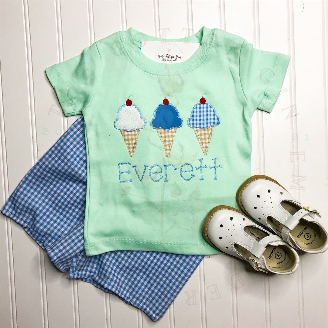 Boys Ice Cream Outfit Set Babys Ice Cream Outfit Baby Boy Etsy