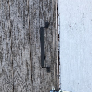 Steel Door Handle Rustic, Steel Door Pull Black, Industrial Cabinet Door Handle, Barn Door Handle Black, Minimalist Barn Door Pull Handle