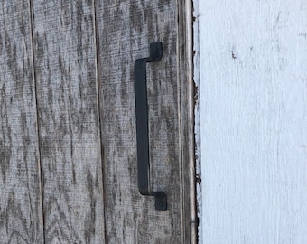 Steel Door Handle Rustic, Steel Door Pull Black, Industrial Cabinet Door Handle, Barn Door Handle Black, Minimalist Barn Door Pull Handle