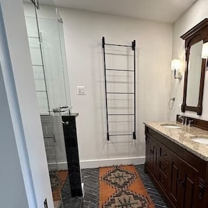 Wall Mounted Towel and Blanket Ladder, Made In The USA From Steel, Available In Different Finishes
