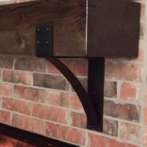 Farmhouse Rustic Brackets, Modern Industrial Steel Support, Mantel Bracket, Mantle Support, Iron Shelf Bracket, Powder Coated Steel Bracket