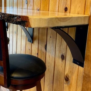 Handmade Steel Countertop Support Bracket: 4-Inch Curved Bar