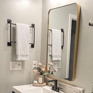 Hand Towel Rack, Towel Bar, Hand Towel Holder, Hand Towel Holder for Bathroom Wall, Hand Towel Holder, Handmade in the USA, Metal Towel Bar