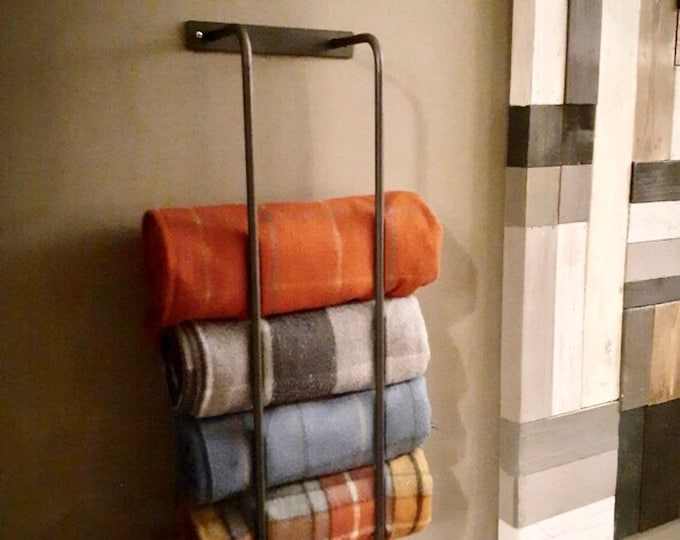 Wall Mounted Blanket Holder Blanket Rack Blanket Ladder Etsy