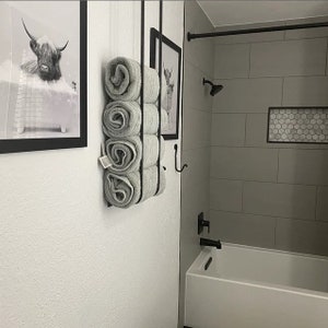 Farmhouse Bathroom Towel Organizer, Handmade in the USA, Country Home Style