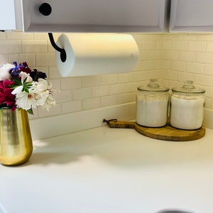 Paper Towel Holder Under Cabinet, Wall Mounted Paper Towel Holder No  Drilling, Adhesive Under Cabinet Paper Towel Holder, Black Kitchen Towel  Holder