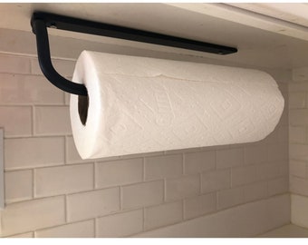 Handcrafted Steel Paper Towel Holder, Under Mount, Farmhouse Kitchen
