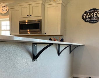Heavy Duty Countertop Bracket, Iron Shelf Support, Handmade USA