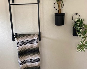 Rustic Ladder, Wall Mounted Blanket Ladder, Rustic Wall Decor