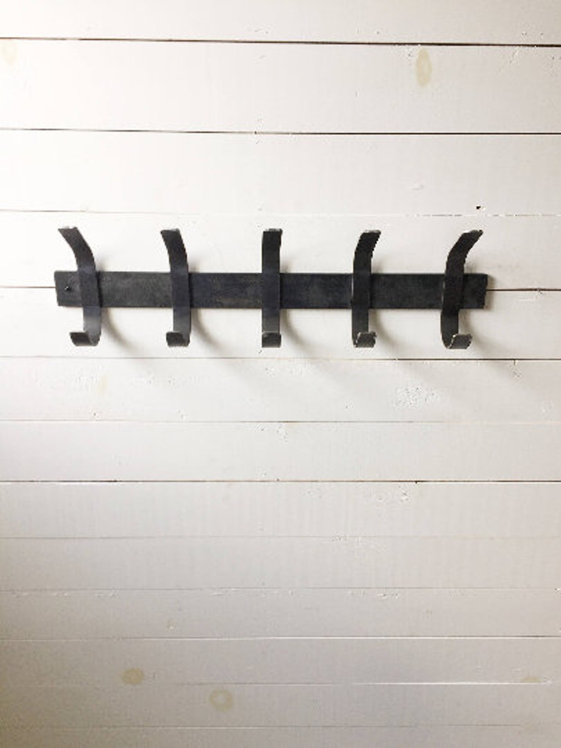 Hook Coat Rack With Black Hooks Industrial Coat Rack Wall | Etsy