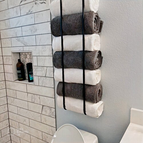 Towel Rack Towel Holder Wall Mount Metal Storage Bathroom Etsy