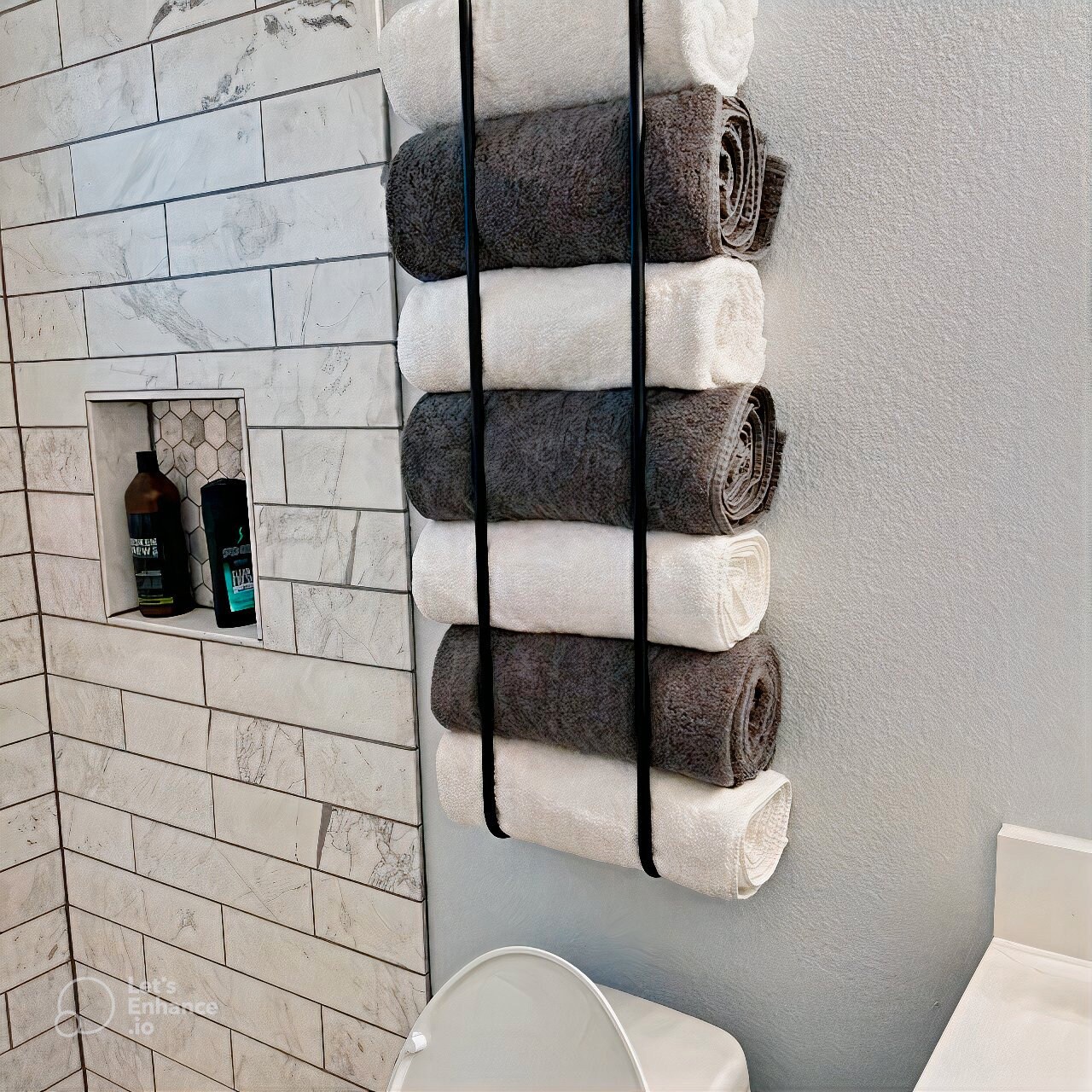 Bathroom Towel Rack Towel Storage Wall Mounted Storage - Etsy