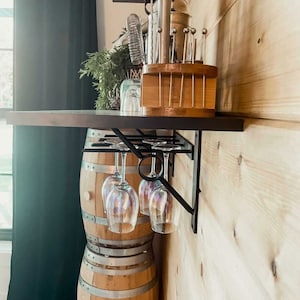 Wine Glass Rack, Wall Mount Hanging Stemware, Glass Holder, Steamware Organizer, Black Metal Wine Galss Holder, Metal Wine Glass Rack
