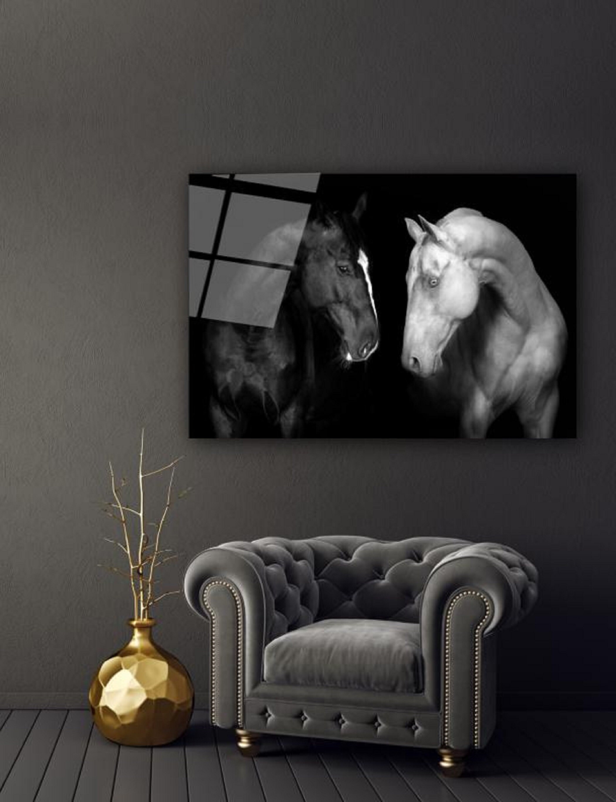 Horse Wall Decor Horse Glass Wall Art Horse Home Decor Etsy