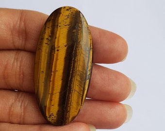 Unique Tiger Eye Oval Shape Cabochon,Tiger Eye Cabochon For Jewelry Making, 60Ct. 48X23X5 MM K-013