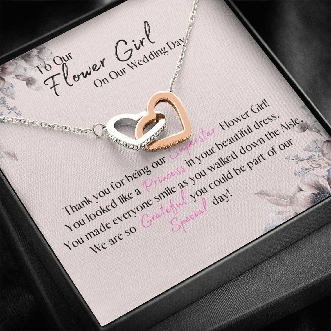 Flower Girl Gift Flower Girl Necklace Flower Girl Thank You Etsy