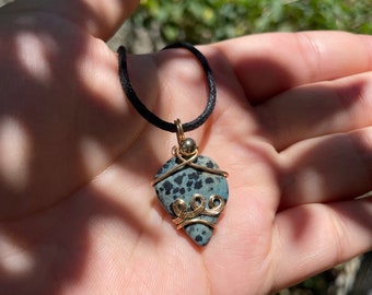 Ocean Jasper Wire Wrapped Pendant | Dove’s Heart