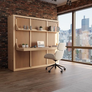 DIY Murphy Bed Plan With Desk & Shelves Horizontal (Full, Queen and King Sizes) image 4