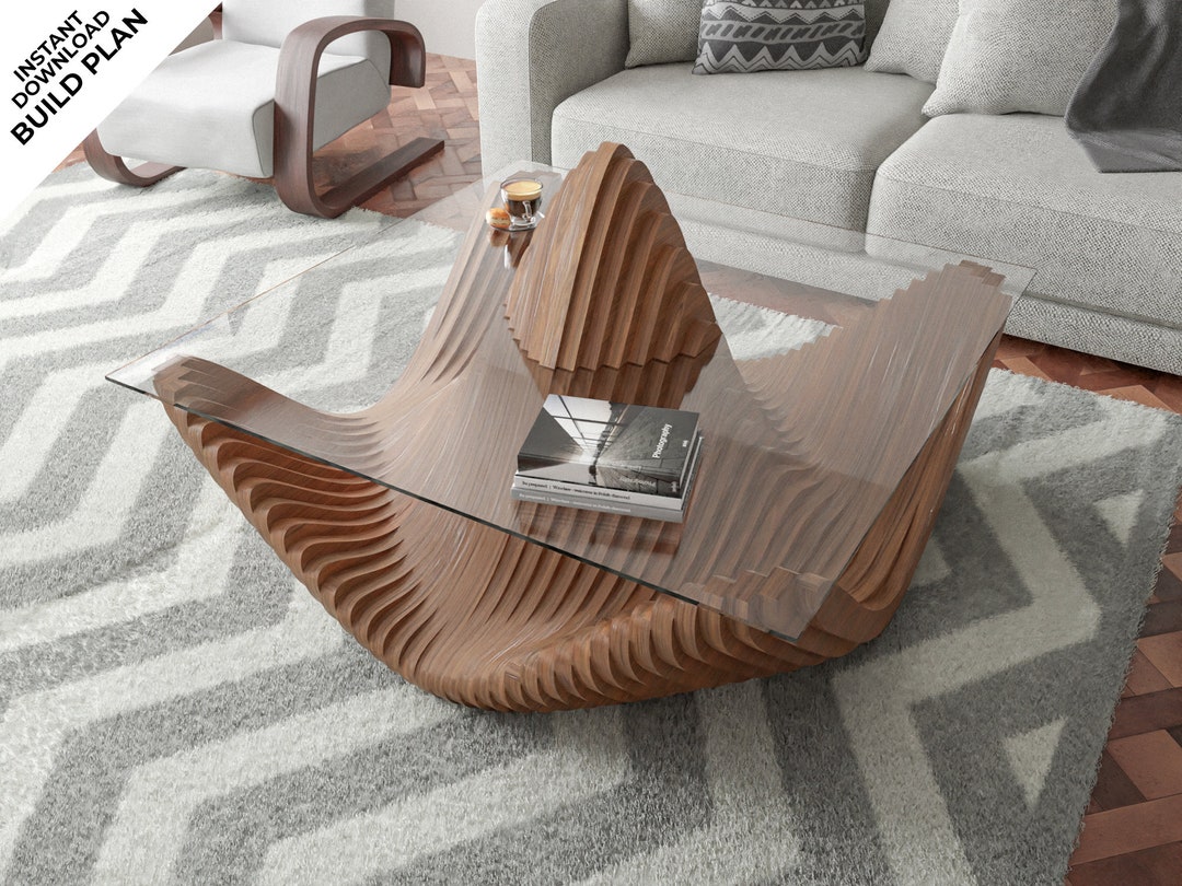 Parametric Modern Coffee Table Plan, DIY Cutting Sheet for Minimal