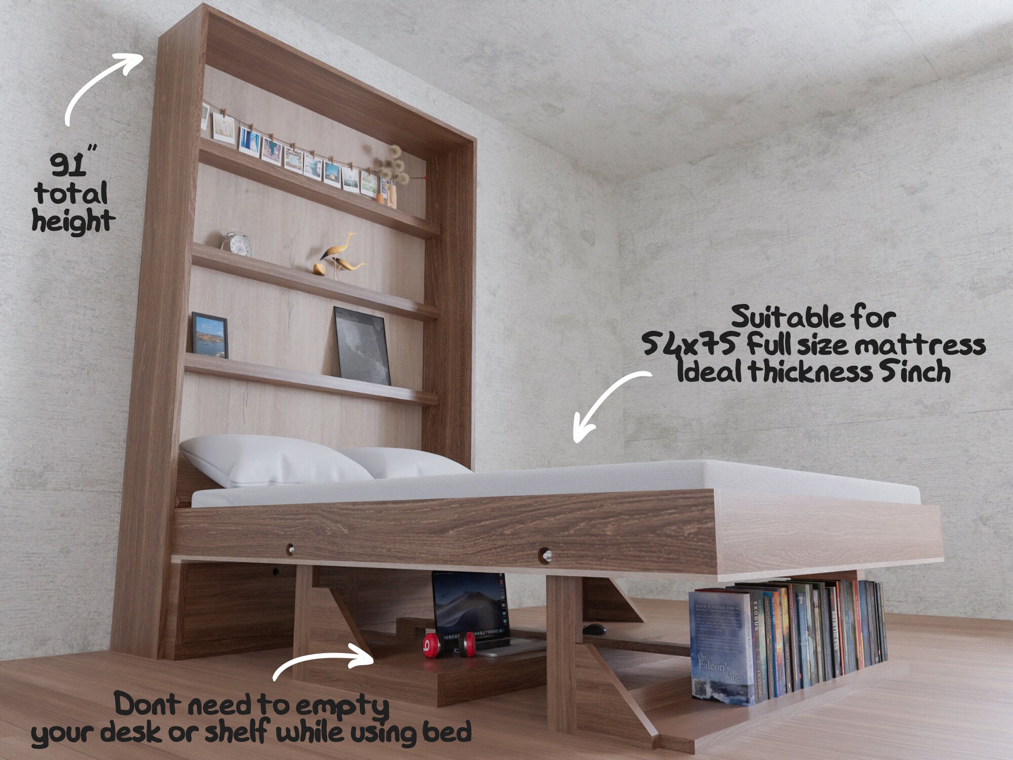 DIY Murphy Bed Plan With Desk Shelves Plan To Build A Murphy Bed DIY Murphy Bed Plan With Desk Shelves Plan To Build A Murphy Bed