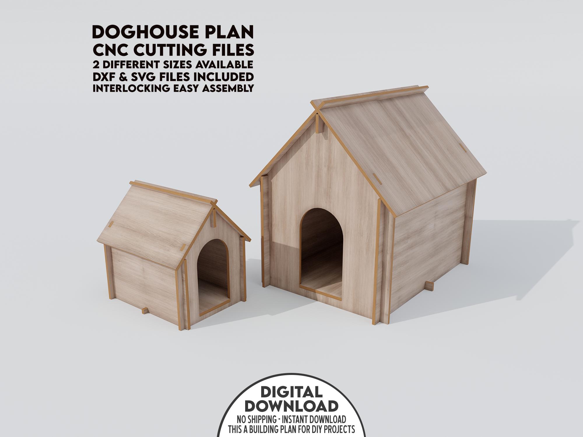 CNC犬小屋の設計図：DIY屋外木製犬小屋、大小サイズ - Etsy 日本