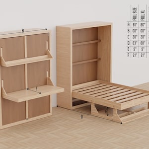 Plano de cama plegable DIY con escritorio y estantes (Guía imprimible en PDF) imagen 9