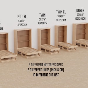 Plano de cama plegable DIY con escritorio y estantes (Guía imprimible en PDF) imagen 8