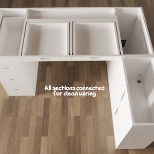 DIY Wooden Desk Building Plan, Computer Desk Plan For Office or Gamers, Project Cut Plan Gaming Desk Setup, Desk With Drawers and Cabinet image 10