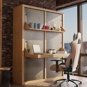 Plano de cama plegable DIY con escritorio y estantes (Guía imprimible en PDF) imagen 5