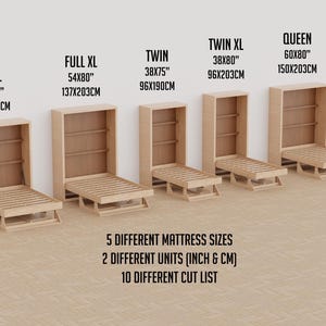 DIY Murphy Bed Plan: Alle Sizes with Schreibtisch & Regale Vertikal (PDF Printable Guide) Bild 8