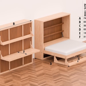 DIY Murphy Bed Plan With Desk & Shelves Horizontal (Full, Queen and King Sizes) image 7