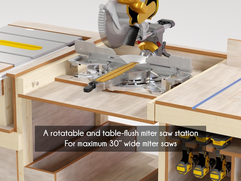 Table Saw, Miter, Router Workbench Plan for Ultimate Usability, Rotating Profile Saw image 5