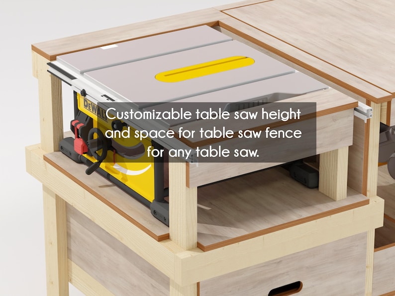Table Saw, Miter, Router Workbench Plan for Ultimate Usability, Rotating Profile Saw image 4