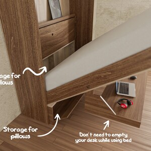 DIY Murphy Bed Plan With Desk &amp; Shelves, Plan to Build a Murphy Bed ...