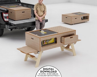 Portable Workbench PDF Plans: Foldable Table Saw Workstation