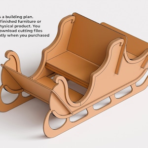 Christmas Sleigh DIY Woodworking Plan Wooden Santa Sleigh (CNC Cutting Files) image 2